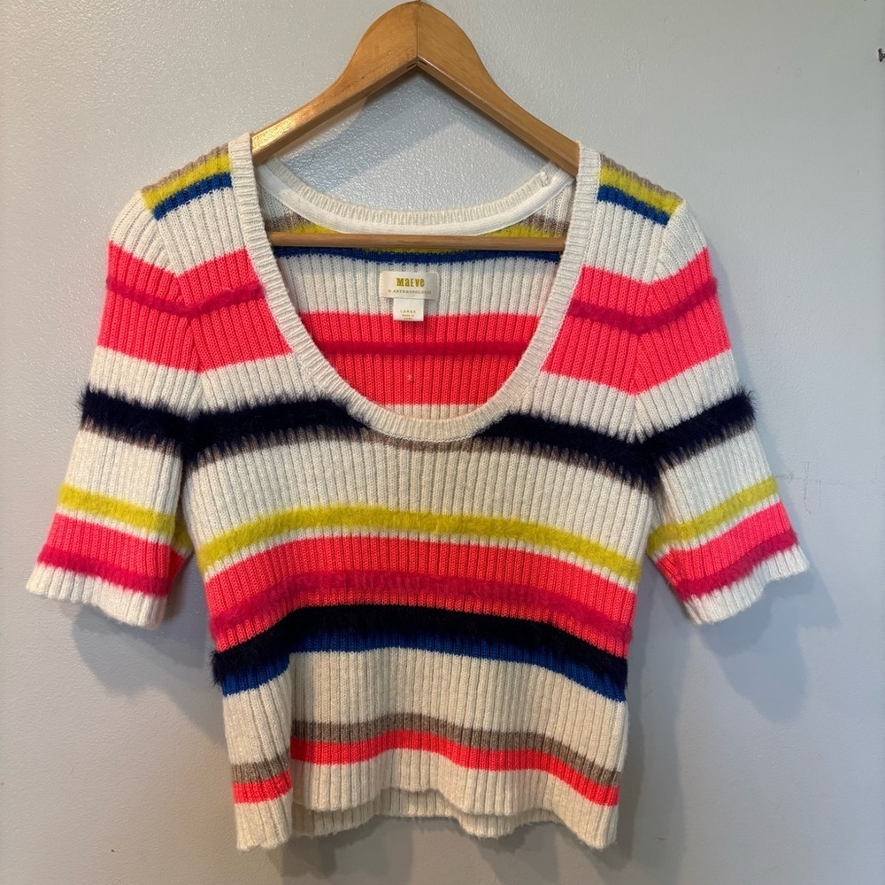 Maeve Anthropologie Scoop Neck Eyelash Stretch Sweater Top Women’s Large